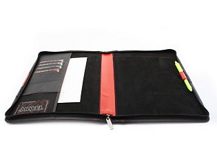 Červenočerná kožená zipová spisovka A4 119-0325A-60/31