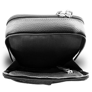 Černý pánský kožený zipový crossbag 215-8913-60