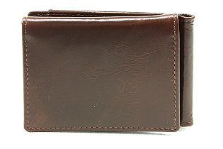 Tmavě hnědá pánská kožená peněženka - dolarovka 519-8103-47