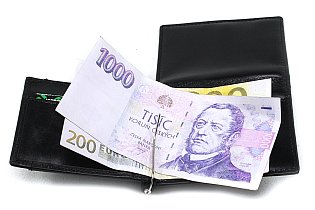 Černá pánská kožená peněženka - dolarovka 519-8103-60