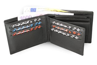 Černá pánská kožená peněženka s vloženou dokladovkou 513-7106-60