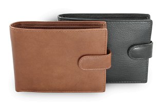Tmavě hnědá pánská kožená peněženka se zápinkou 513-2007-47