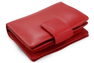 Červená dámská kožená peněženka se zápinkou 511-5937-31