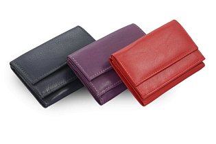 Fialová dámská kožená mini peněženka 511-4392A-76