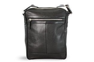 Černý pánský kožený zipový crossbag 215-1792-60