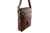 Hnědý pánský kožený zipový crossbag 215-1792-40