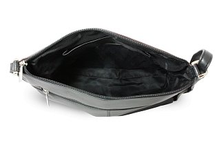Hnědo-černá kožená zipová kabelka 212-3015-60/40