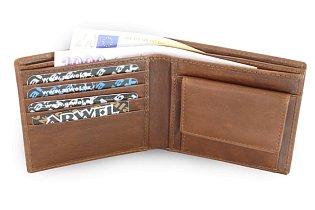 Tmavě hnědá pánská kožená peněženka 513-3223-47