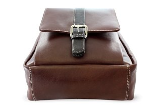 Hnědočerný kožený batoh 311-1717-40/60