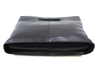 Černá kožená zipová kabelka 212-9123-60