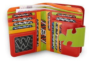 Dámská kožená peněženka s motivem puzzle 511-1161-PUZ