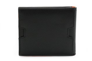 Černooranžová pánská kožená dolarovka s klipem 519-1811-60/84