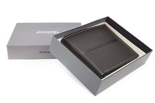 Tmavě hnědá kožená pánská peněženka 513-1307-47