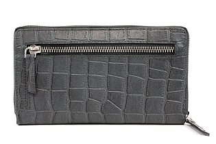 Tmavě šedá croco dámská kožená zipová peněženka 511-1306-20