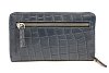 Tmavě modrá croco dámská kožená zipová peněženka 511-1306-97