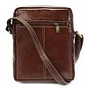 Červenohnědý pánský kožený zipový crossbag 215-1218-40