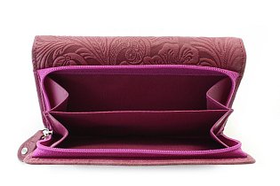 Fuchsiová dámská střední kožená peněženka s klopnou 511-2266-36