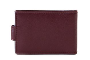 Burgundy dámská kožená dokladovka se zápinkou 514-0114-34