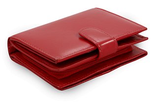 Červená dámská kožená peněženka se zápinkou 511-9769-31