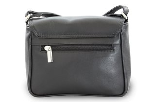 Černá kožená klopnová kabelka 213-3011-60