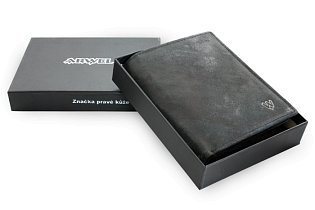 Černá pánská kožená peněženka ve stylu JEANS 514-4562-60