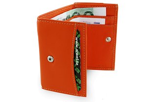 Oranžová dámská kožená mini peněženka 511-4392A-84