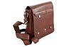 Malý hnědý pánský kožený crossbag s klopnou 215-1701-40