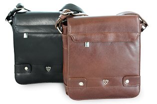 Malý hnědý pánský kožený crossbag s klopnou 215-1701-40