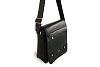 Malý černý pánský kožený crossbag s klopnou 215-1701-60