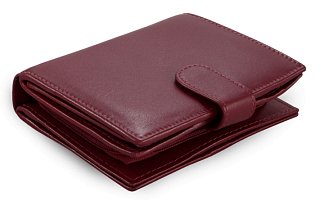 Burgundy dámská kožená peněženka se zápinkou 511-9769-34