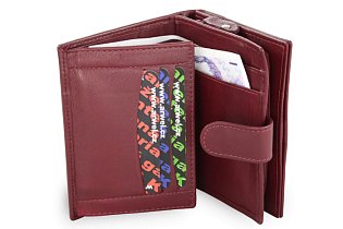 Burgundy dámská kožená peněženka se zápinkou 511-9769-34