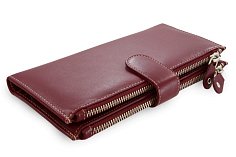 Velká kožená burgundy peněženka se zápinkou 511-8129-34
