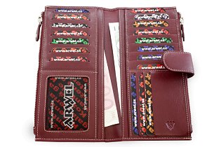 Velká kožená burgundy peněženka se zápinkou 511-8129-34