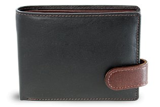 Černo-hnědá pánská kožená peněženka se zápinkou 513-8194-60/40