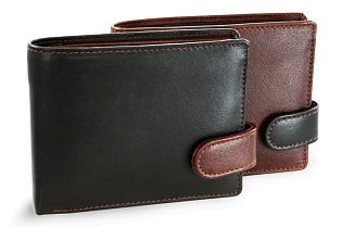 Hnědo-černá pánská kožená peněženka se zápinkou 513-8194-40/60
