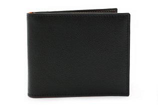 Černooranžová pánská kožená dolarovka s klipem 519-1811-60/84