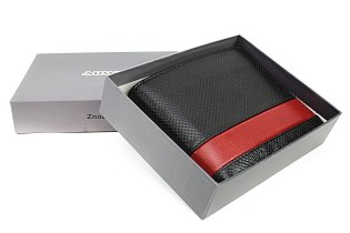 Červenočerná pánská kožená peněženka 513-1321-60/31
