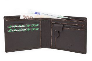 Tmavě hnědá kožená pánská peněženka 513-1307-47