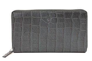 Tmavě šedá croco dámská kožená zipová peněženka 511-1306-20