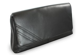 Černé kožené psaníčko s krátkým popruhem 214-1022-60