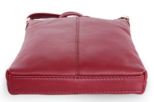 Burgundy kožená zipová kabelka 212-3013-34
