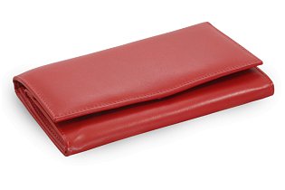 Červená dámská kožená psaníčková peněženka s klopnou 511-4027-31
