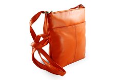 Oranžová kožená zipová kabelka 212-3013-84