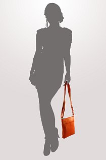 Oranžová kožená zipová kabelka 212-3013-84
