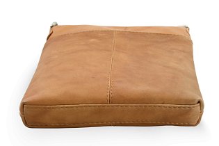 Světle hnědá kožená zipová kabelka 212-3013-05