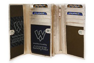 Zlatorůžová dámská psaníčková kožená peněženka s klopnou 511-2120-01