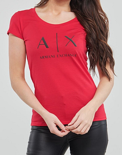 Dámské červené tričko Armani Exchange S