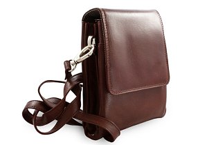 Malý hnědý kožený pánský crossbag 215-2189-40