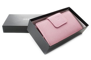 Světle růžová dámská kožená peněženka se zápinkou 511-0684-71