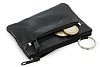 Černá kožená dvouzipová klíčenka 619-0370-60